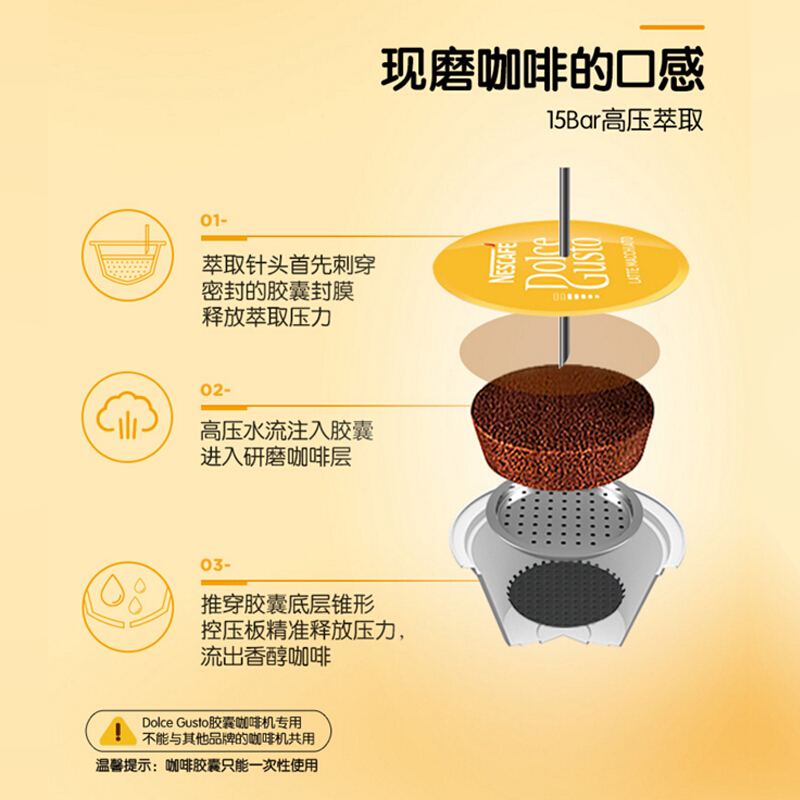 英国进口 雀巢多趣酷思(Dolce Gusto) 花式咖啡胶囊 研磨咖啡粉 16颗装 拿铁玛奇朵